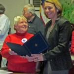 Saratoga Springs Mayor Joanne Yepsen presents Proclamation to LWV Barb Thomas