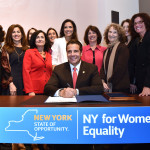 October 21, 2015-- New York City -- Governor Andrew M. Cuomo, joined by Lieutenant Kathy Hochul and the sponsors, signs the Women's Equality Act during a ceremony at the Roosevelt House on the campus of Hunter College in New York City Wednesday October 21, 2015. (Kevin P. Coughlin/Office of the Governor)