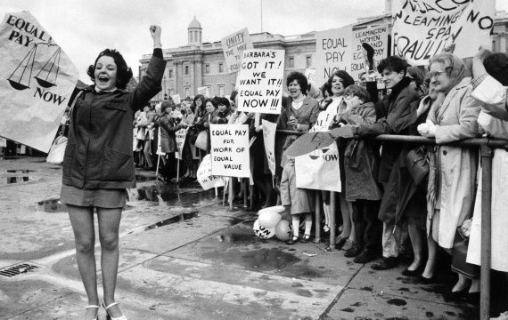 Trafalgar Square 1000 women and girls went on a march demonstrating for equal pay with men