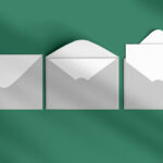 grey semi open envelopes  envelopes background top view